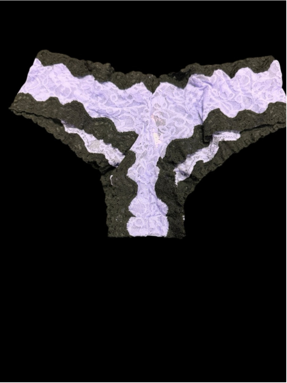 Women's Victoria's Secret Cheeky Panties M Purple Black Lace